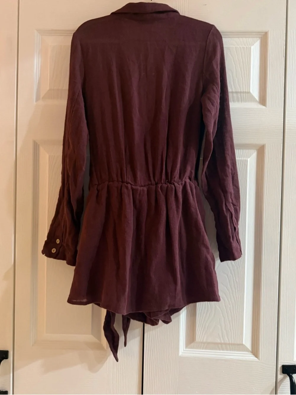Free People Romper Skort Wrap Style Wine Burgundy Festival Boho Chic NWT Size S